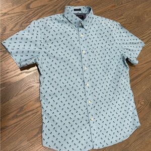 Banana Republic Light Blue Palm Print Shirt